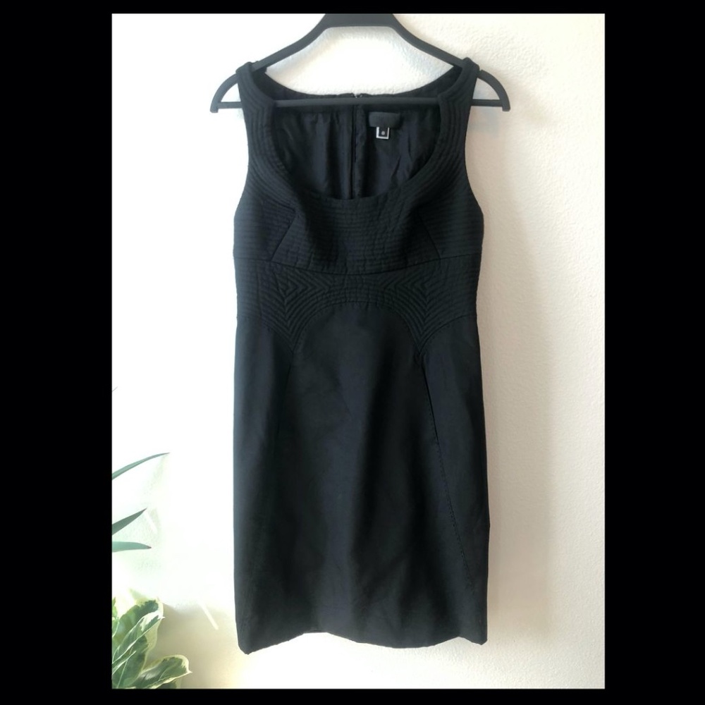 CHADO RALPH RUCCI Black Silk Dress with Quilted Bodice sz 8 EUC